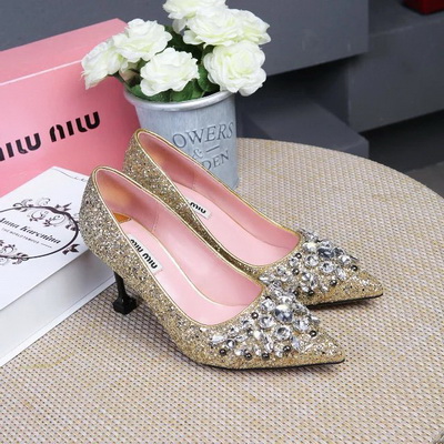 MIUMIU Shallow mouth stiletto heel Shoes Women--005